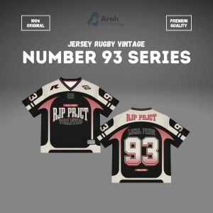 Baju Jersey Rugby vintage Nomor series 93 edition - Jersey Olahraga Streetwear oversize boxy fit Pria Wanita bahan Dry fit Milano Sport Casual