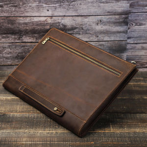 Hiram Vintage Crazy Horse Leather Laptop Sleeve Bag for MacBook Pro/Air 13 M1 M2 Macbook Pro 14 inch Case Cover Business Briefcase