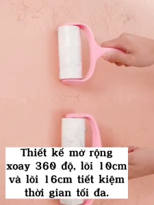 Cây lăn bụi quần áo chăn màn lông chó mèo sử dụng lõi giấy dạng con lăn bụi dùng để lăn dính xé từng lớp