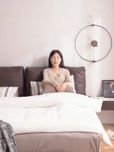 YUANSHI YUANSU | Minimalist Japandi Style Floating Oak Wooden Double Bed