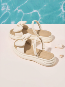Josiny | Thick Soled One-band Sweet and Casual Bow Slipper