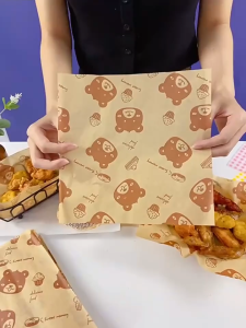 50PCS Food-grade Oil-proof Paper Burger Sandwich Packaging Fried Food Pad Paper Baking Grease Paper