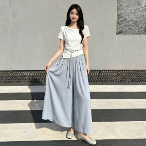 Jeanswest | Quần Culottes Palazzo Giảm Béo Thoáng Khí Màu Xanh Nhạt