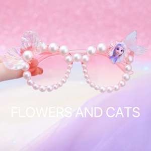 Princess Style Sunglasses Pink Childrens Performance Party Mermaid Sunscreen Girls Eyewear Cute Floral And Cat Brand