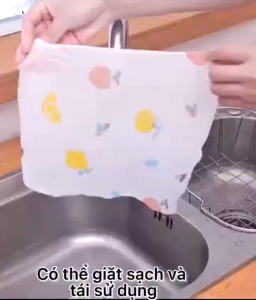 Giấy Lau Bếp Đa Năng Loại Lớn 20cm – Combo 2 Cuộn – Siêu Dày Thấm Dầu Mỡ Giặt Được Tái Sử Dụng