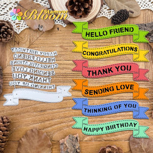 Original Basic Useful Banners Words Titles Metal Cutting Dies Scrapbooking Decorative Embossing