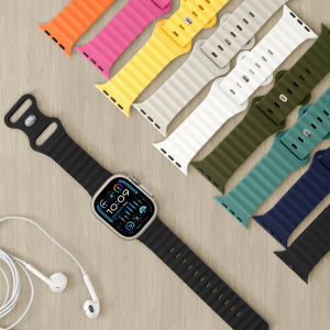 For Apple Watch Ocean Strap Ultra 2/Ultra 49mm 38mm 42mm 44mm 40mm iWatch Series SE/SE2/6/5/4 Silicone Band Women Men Sport Strap for Apple Watch Series 9 Series 8/7