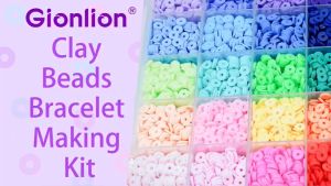 6000 Clay Beads Bracelet Making Kit 24 Colors Flat Preppy Beads for Friendship Bracelets Polymer Clay Beads with Charms for Jewelry Making Crafts Gifts for Girls Ages 6-12