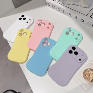 Korea Oval Soap Soft Silicone Candy Color Phone Case For iPhone 17 Air 16 15 14 13 12 11 Pro Max Cute Glossy Simple Color Cover