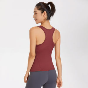 Lulu Sports Vest Yoga Strap Shockproof Running Fitness Bra with Chest Pad Anti Shake Sports Underwear Beautiful Back