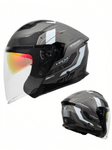 Bluetooth Helmet With Dual Visors Half Face 1 Piece
