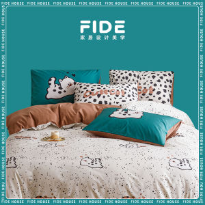 FIDE Aesthetic Home 2025 New Pure Cotton Bedding Set Four-Piece Cartoon Style Comforter Cover Sheet Quilt Pillowcase