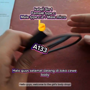 A133 KABEL DATA 30 CM CEWE FEMALE TYPE C PENDEK ORI 100% SOCKET PORT USB TIPE DUAL CABANG 3IN1 SHORT POWERBANK SUPER FAST CHARGING CABLE CAS CASAN CHAS QUALLCOM QC QUICK FLASH SPEED MULTI UNIVERSAL Charger COLOKAN ADAPTOR ADAPTER TRAVEL PREMIUM ORIGINAL P