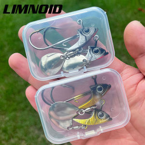 Limnoid 2Pcs Spinner Jig Head Hooks 3D Lifelike Eyes Sharp Barbed 7.5g 10.5g 15g With Bait Keeper For Bass Trout Fishing