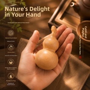 BINYUE | Peach Wood Fidget Handheld Pendant Raw Wooden