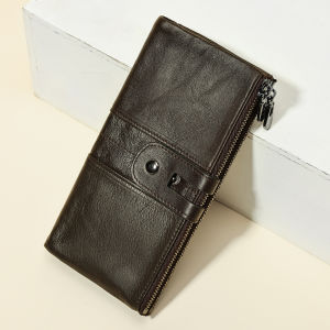 Royal Bagger Long Wallet Purse For Women Girls Genuine Cow Leather Fashion Vintage Clutch Bag Handbag RFID Blocking Multifunction Purse