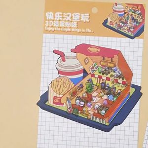 MOMO 3D Food Play Landscaping Stickers DIY Scrapbooking Journal Sticker Stationery