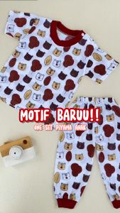 Setelan Baju Bayi Harian Setelan Bayi Lengan Pendek Celana Panjang Rekomendasi Usia 3-12 Bulan Motif Leaf Almeera Baby and Kids