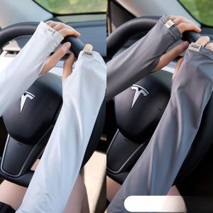 MiiOW | Mitts MiiOW Cat Lady Ice Silk Womens Driving Gloves Sunscreen Sleeve Covers UPF50+ Protection UVA<5% Nylon Half Finger Gloves