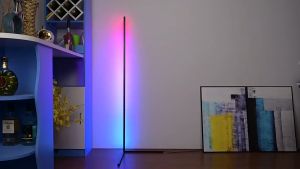 RGB Corner Floor Lamp Dimmable LED Lampu Berdiri Ruang Tamu Remote Control Bluetooth and APP Controlled Corner Light Lampu Lantai Lampu Hiasan for Living Room Bedroom