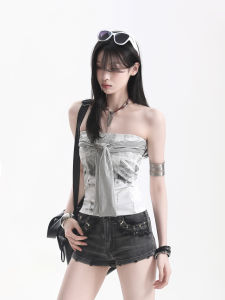 zuocisankon | Design Sensibility Striped Strap Print Tube Top Tee Slim Fit