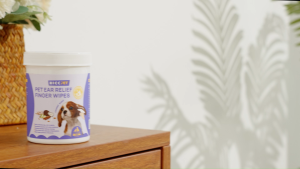 HICC PET Ear Cleaner Finger Wipes for Dogs & Cats All Pet Vet-Recommended Dog Ear Infection Treatment to Relief Itching & Inflammation Remove Wax Dirt & Stop Smelly Non-Irritating 50ct(Coconut Scent)