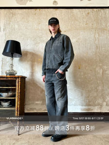 กางเกงยีนส์ทรงตรงขาบานสไตล์วินเทจ VLABMADE กางเกงขายาวทรงตรงสำหรับใส่ทำงาน ผ้าเดนิม ทรงหลวม ฤดูใบไม้ร่วง 2023