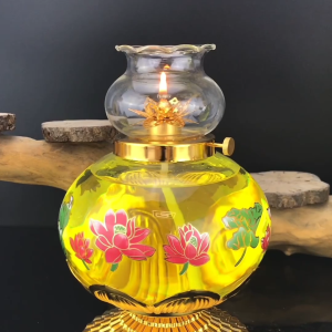 15 days 30 days adjustable lighted butter lamp holder for windproof and long-lasting illumination large-capacity Buddha lamp for offering worship butter lamp holder for Buddha worship liquid butter lamp Buddha lamp household long-lasting lamp lotu