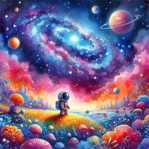 Beautiful Space And Astronaut Scene Paper Jigsaw Puzzle 500 1024pcs For Adults Home Decor Mindful Gift Birthday