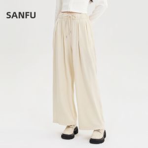 SANFU | Drawstring Waist Loose Casual Trousers with Pockets