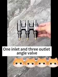 วาล์วมุม3ทางสแตนเลส ระบบแบ่งน้ำหลายทิศทาง+ไม่ใช้ไฟฟ้า อุปกรณ์ห้องน้ำทนทาน