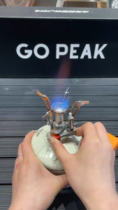 Gold Wolf เตาปิคนิคตั้งแคมป์กลางแจ้งแบบบูรณาการเตาสี่กรง | เตาแบบพกพา หม้อหุงข้าวสำหรับกา