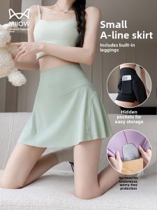 miiow | Cat Person Yoga Skort Pants Women Summer Thin Anti-Light Pocket Safety Pants High Waist Sports Base A-Line Tennis Skirt