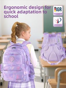 Spine Protection Lightening Load School Bag for Girls