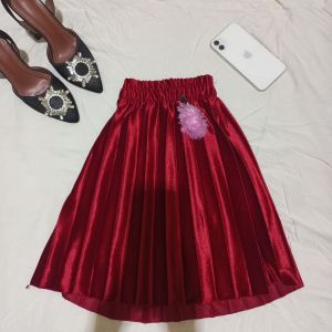 ROK BLUDRU ANAK POM-POM UKURAN (XL) USIA 4-6 TAHUN -Rok bludru anak premium jatuh tebal dan elegant