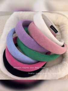 Candy Colored Sponge Hairband Towel Fabric Face Wash Womens New 2024 Soft High Top Hairband Household Personal Care Tools
