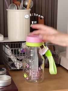 Haers | Cốc Thủy Tinh Có Ống Hút Phong Cách Dễ Mang Đi