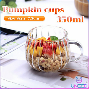 Need Striped Glass Cups Pumpkin Shape Mug Transparent Water Tea Milk Juice Cup