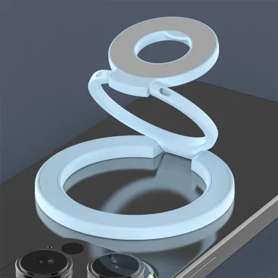 RQZN | Magnetic Phone Stand Dual Ring Magnetic Ring Holder Magsafe Magnetic Backplate Ultra Thin Foldable Dual-Sided Strong New Desktop Rotating Support Car Mount