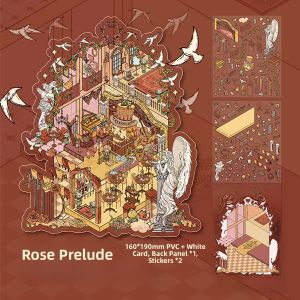 Mr. Paper Prince Dream Star 3D Miniature Scene Sticky Decals Large Size Fun Stress Relief Interesting Stereoscopic House Sticker