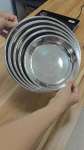 Đĩa inox trơn GORILLA CHEF thiết kế đơn giản sang trọng đa năng 18-28cm