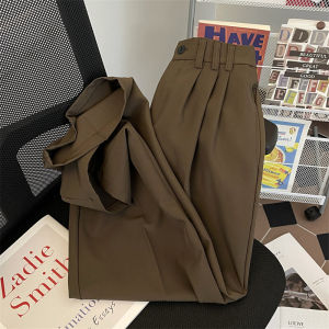 กางเกงขายาวทรงหลวมสไตล์ญี่ปุ่นย้อนยุคสำหรับผู้ชาย Cleanfit กางเกงขายาวทรงตรงสีพื้นสำหรับใส่ไปทำงานในช่วงฤดูร้อน