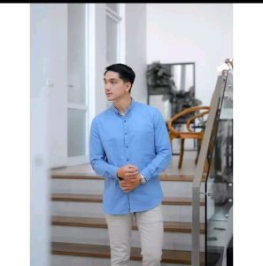 Kemeja Polos Pria Lengan Panjang Kemeja Kantor Slimfit kemeja Putih Hitam formal Terlaris