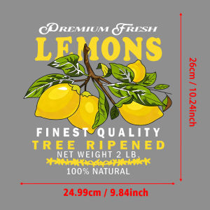 Fresh Lemons Finest Quality Tree Patch For Clothing Iron-On Transfers For T-Shirt DIY Washable StickerHeat Transfer Sticker
