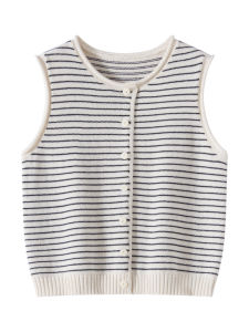 เสื้อกั๊กถักนิตติ้งคอตั้งแขนกุดผ้าขนสัตว์เนื้อนุ่มสไตล์เกาหลี แขนกุด ทรงเข้ารูป ทรงเข้ารูป แขนกุด ทรงเข้ารูป