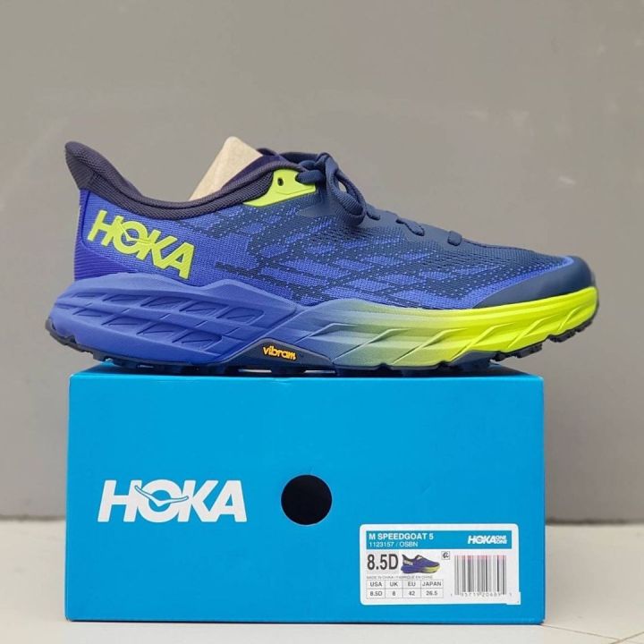 Sepatu Running Pria Trail Hoka Speedgoat Vibram Blue Navy Sepatu