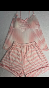 UNINICE Sleeveless Pajamas Set Sweet Bowknot Spaghetti Strap Sleepwear Set Cute Loose Fit Two Pieces Pajama Homewear