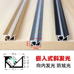 Embedded 45 Degree Slanted Light Emitting LED Shelf Lighting Strip for Cabinet Display Case And Wine Cabinet Dark Mounted