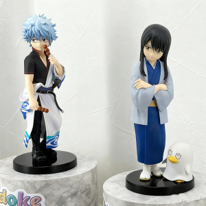 Bandai | In stock 14CM Anime Gintama Figure Sakata Gintoki Katsura Kotarou Animation Model Toys Gifts Collection Decoration Ornaments