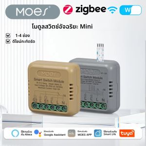 MOES Zigbee/WiFi มินิสมาร์ทโมดูลสวิทช์ Tuya 1-4 GANG DIY ทํางานร่วมกับ Google Home Alexa Voice Control TIMER Home Automation